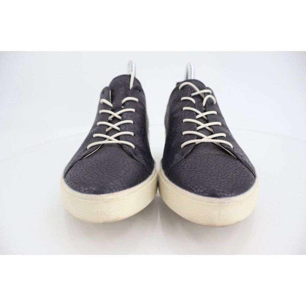 Ecco Women's Soft Sneaker Size 9 Casual Shoe Textured Blue Leather Crackle - Picture 3 of 14